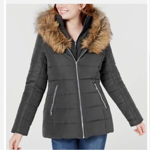 NWT Maralyn And Me Green Zip Up Puffer Coat Size Small